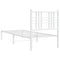 vidaXL Metal Bed Frame without Mattress with Headboard White 80x200cm