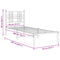 vidaXL Metal Bed Frame without Mattress with Headboard White 80x200cm