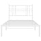 vidaXL Metal Bed Frame without Mattress with Headboard White 100x190cm