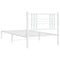 vidaXL Metal Bed Frame without Mattress with Headboard White 100x190cm