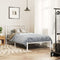 vidaXL Metal Bed Frame without Mattress with Headboard White 100x190cm