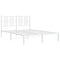 vidaXL Metal Bed Frame without Mattress with Headboard White 140x200cm