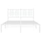 vidaXL Metal Bed Frame without Mattress with Headboard White 140x200cm