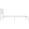 vidaXL Metal Bed Frame without Mattress with Headboard White 140x200cm