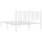 vidaXL Metal Bed Frame without Mattress with Headboard White 140x200cm