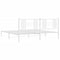 vidaXL Metal Bed Frame without Mattress with Headboard White 200x200cm