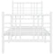 vidaXL Metal Bed Frame without Mattress with Footboard White 75x190cm