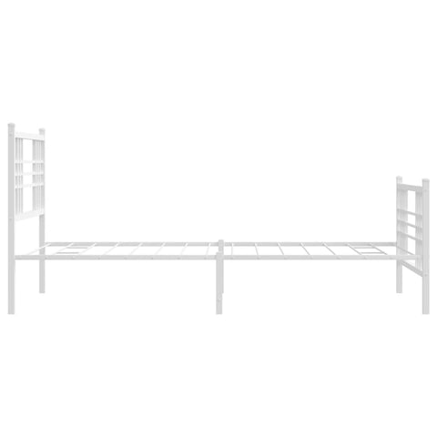 vidaXL Metal Bed Frame without Mattress with Footboard White 90x200cm