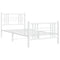 vidaXL Metal Bed Frame without Mattress with Footboard White 100x190cm