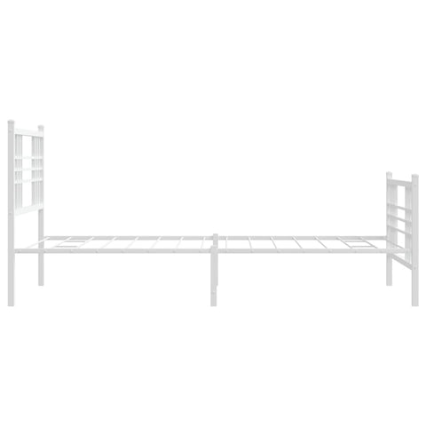 vidaXL Metal Bed Frame without Mattress with Footboard White 100x190cm