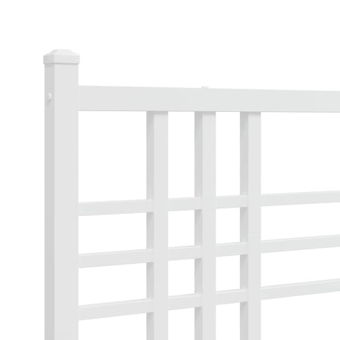 vidaXL Metal Bed Frame without Mattress with Footboard White 100x190cm
