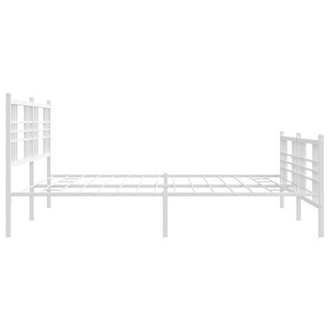 vidaXL Metal Bed Frame without Mattress with Footboard White 180x200cm