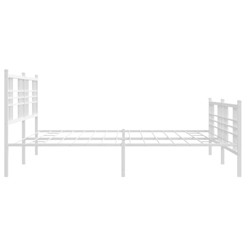 vidaXL Metal Bed Frame without Mattress with Footboard White 200x200cm