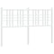 vidaXL Metal Headboard White 120cm