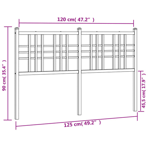 vidaXL Metal Headboard White 120cm