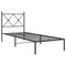 vidaXL Metal Bed Frame without Mattress with Headboard Black 80x200cm