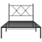 vidaXL Metal Bed Frame without Mattress with Headboard Black 90x190cm