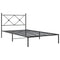 vidaXL Metal Bed Frame without Mattress with Headboard Black 100x190cm