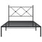 vidaXL Metal Bed Frame without Mattress with Headboard Black 100x190cm