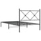vidaXL Metal Bed Frame without Mattress with Headboard Black 100x190cm