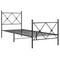 vidaXL Metal Bed Frame without Mattress with Footboard Black 75x190cm