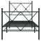 vidaXL Metal Bed Frame without Mattress with Footboard Black 75x190cm