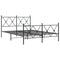 vidaXL Metal Bed Frame without Mattress with Footboard Black 140x190cm