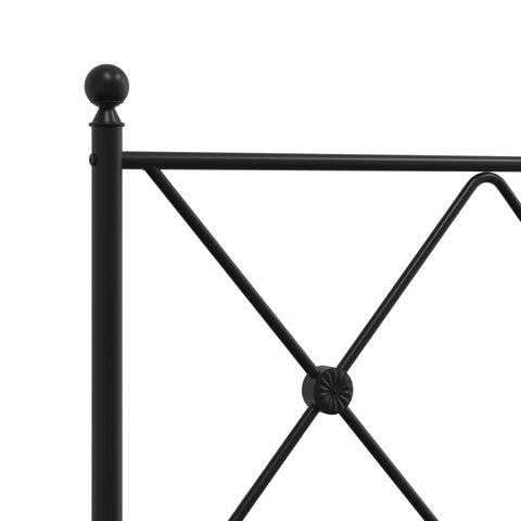vidaXL Metal Bed Frame without Mattress with Footboard Black 140x190cm