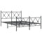 vidaXL Metal Bed Frame without Mattress with Footboard Black 140x200cm