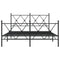 vidaXL Metal Bed Frame without Mattress with Footboard Black 140x200cm