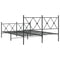 vidaXL Metal Bed Frame without Mattress with Footboard Black 140x200cm