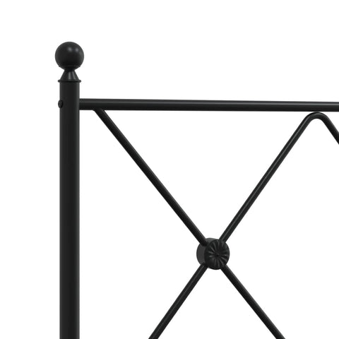 vidaXL Metal Headboard Black 75cm