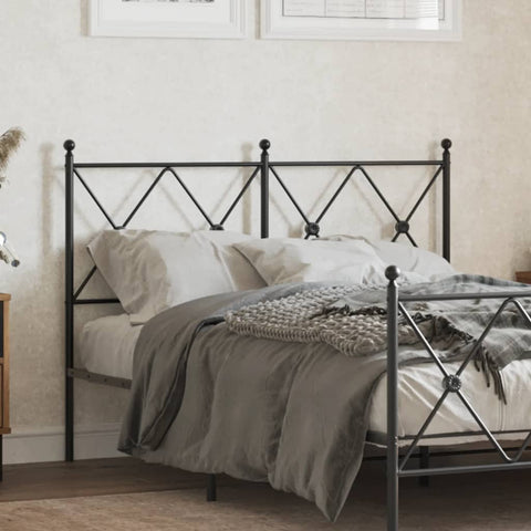 vidaXL Metal Headboard Black 120cm