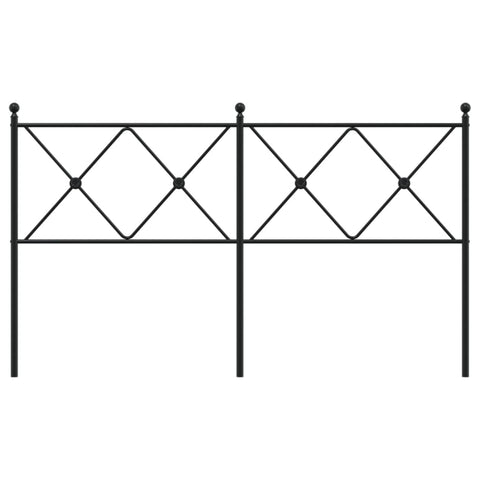 vidaXL Metal Headboard Black 150cm