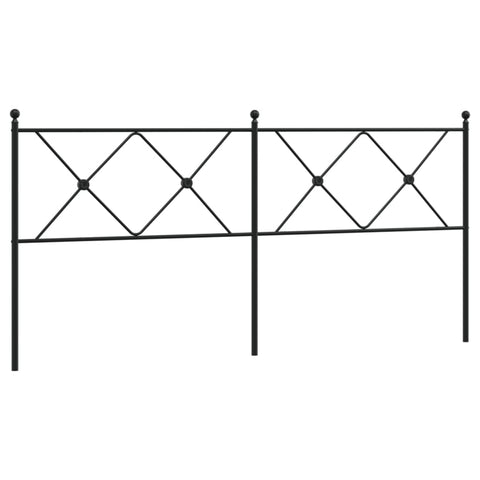 vidaXL Metal Headboard Black 180cm