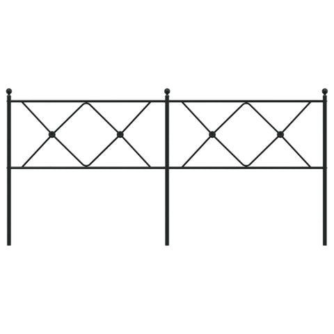 vidaXL Metal Headboard Black 180cm