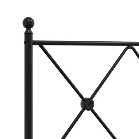 vidaXL Metal Headboard Black 180cm