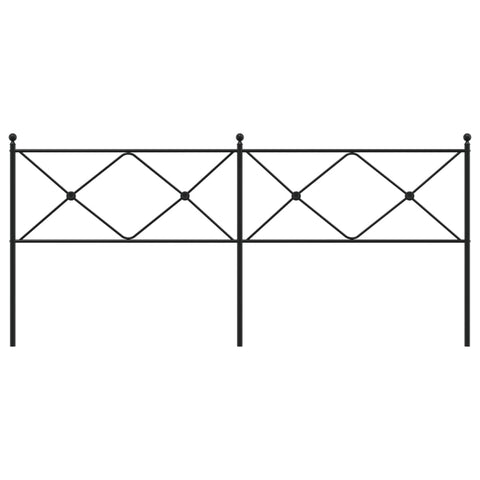 vidaXL Metal Headboard Black 193cm