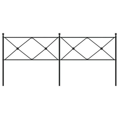 vidaXL Metal Headboard Black 200cm