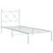 vidaXL Metal Bed Frame without Mattress with Headboard White 80x200cm