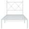 vidaXL Metal Bed Frame without Mattress with Headboard White 80x200cm