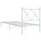 vidaXL Metal Bed Frame without Mattress with Headboard White 80x200cm