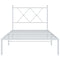 vidaXL Metal Bed Frame without Mattress with Headboard White 90x190cm