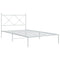 vidaXL Metal Bed Frame without Mattress with Headboard White 100x190cm