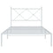 vidaXL Metal Bed Frame without Mattress with Headboard White 100x190cm