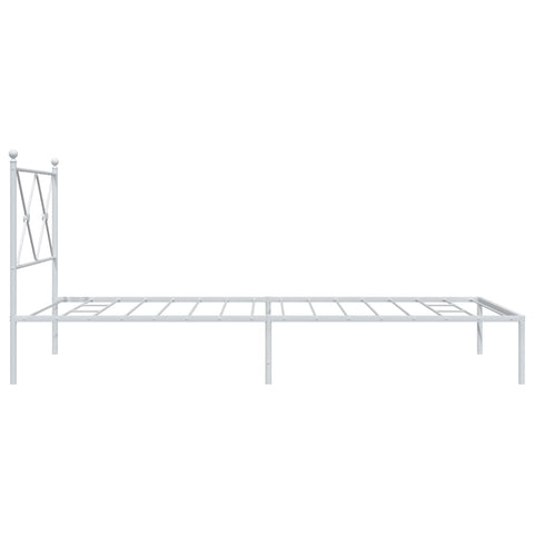 vidaXL Metal Bed Frame without Mattress with Headboard White 100x190cm