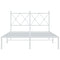 vidaXL Metal Bed Frame without Mattress with Headboard White 120x190cm