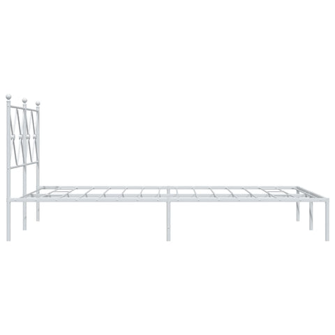 vidaXL Metal Bed Frame without Mattress with Headboard White 120x190cm