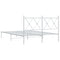 vidaXL Metal Bed Frame without Mattress with Headboard White 140x190cm