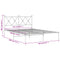 vidaXL Metal Bed Frame without Mattress with Headboard White 140x190cm